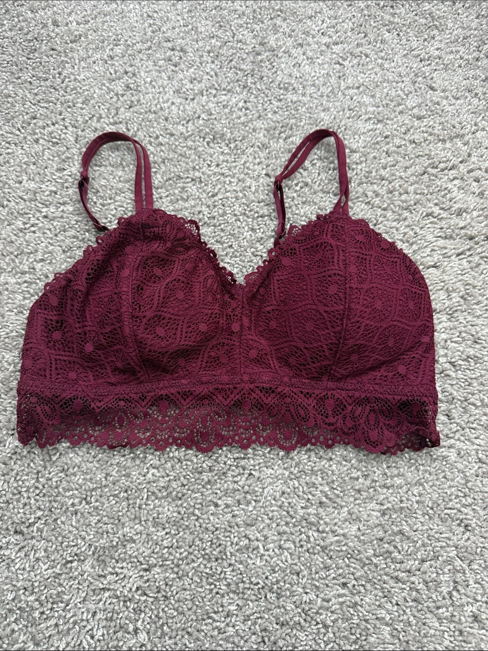 Maurices Burgundy Lace Longline Bralette
